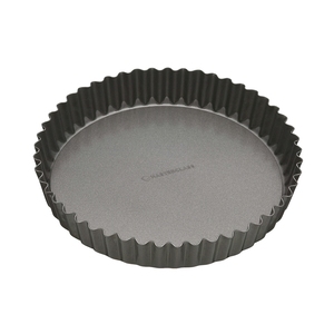 MasterClass Non-Stick Carbon Steel Round Loose Base Fluted Quiche Tin 30cm