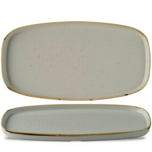 Churchill Stonecast Vitrified Porcelain Barley White Chefs' Walled Oblong Plate 35x18.5cm