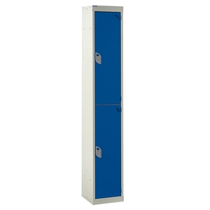 Tall Locker 450mm Deep - Camlock - Flat Top - 2 x Blue Doors