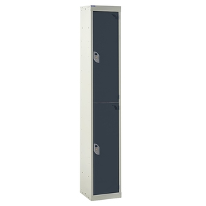 Tall Locker 300mm Deep - Camlock - Flat Top - 2 x Dark Grey Doors