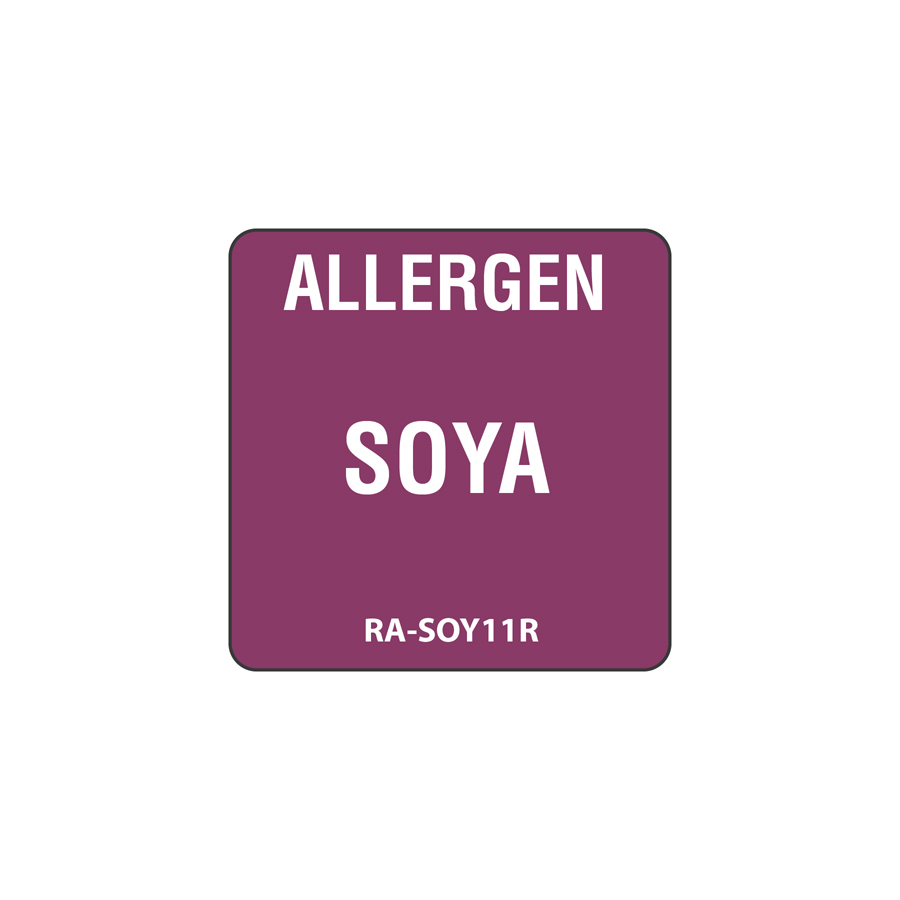Soybean Allergen Label Purple 2.5x2.5cm