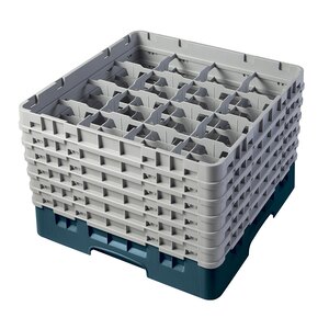 Cambro 16 Compartment Camrack Glass Rack Teal