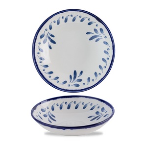 Dudson Harvest Mediterranean Vitrified Porcelain Blue Round Coupe Bowl 18.2cm 15oz