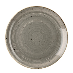 Churchill Stonecast Vitrified Porcelain Peppercorn Grey Round Coupe Plate 23cm