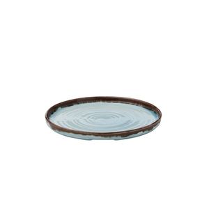 Dudson Harvest Vitrified Porcelain Turquoise Round Walled Plate 26cm