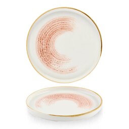 Churchill Homespun Accents Vitrified Porcelain Coral Round Chefs Walled Plate 26cm