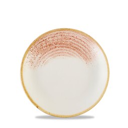 Churchill Homespun Accents Vitrified Porcelain Coral Round Coupe Plate 16.5cm