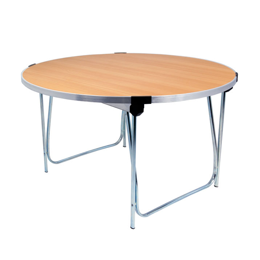 Folding Table 1520dia. x 760H - Beech laminated top