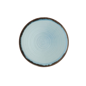 Dudson Harvest Vitrified Porcelain Turquoise Round Walled Plate 26cm