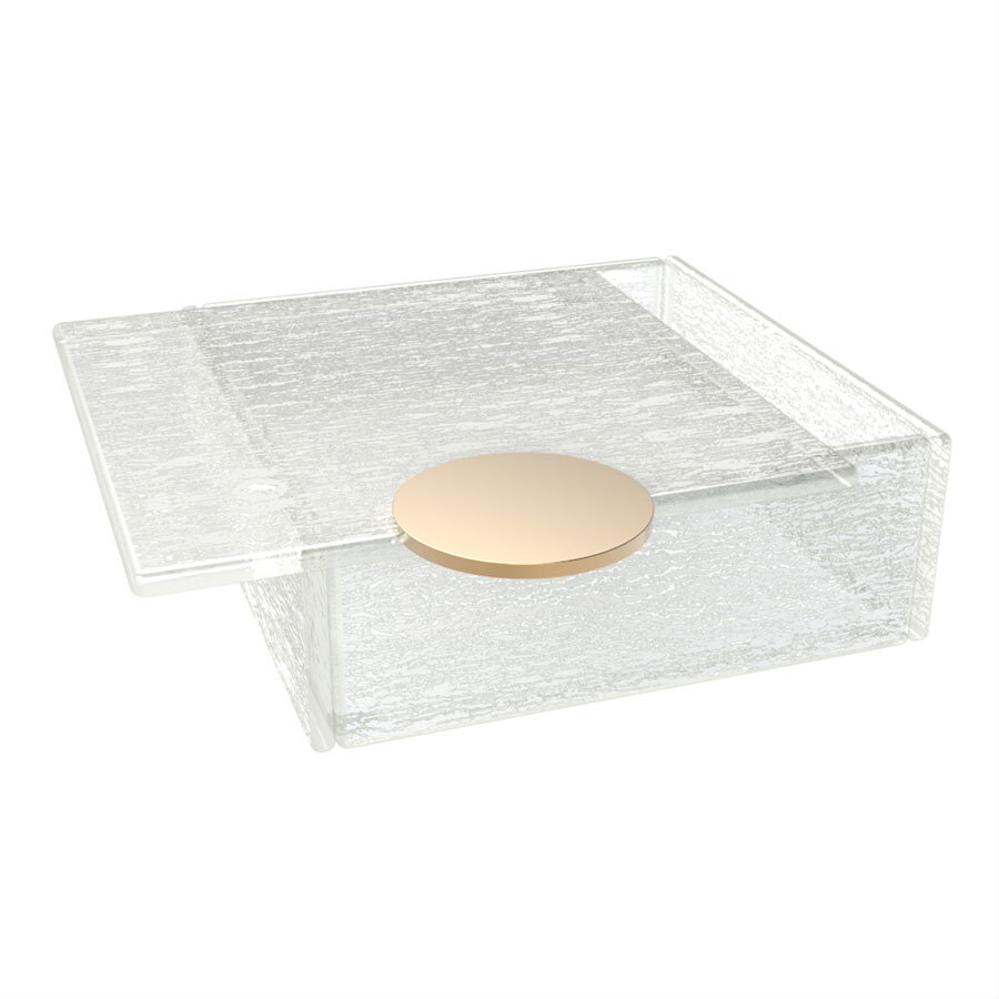 My Glass Studio Bento Dinner Plates Crackled White Square Box With Lid 14x5.5cm