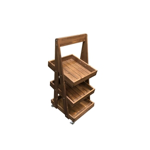 Rustic Brown 3-Tier Slanted A-Frame Display Stand
