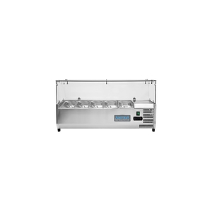 Arctica Refrigerated Prep Top Unit - 5 x 1/4GN Capacity with Glass Sneeze Screen Top