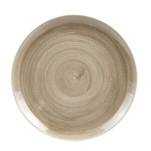 Churchill Stonecast Patina Vitrified Porcelain Antique Taupe Round Coupe Plate 28.8cm