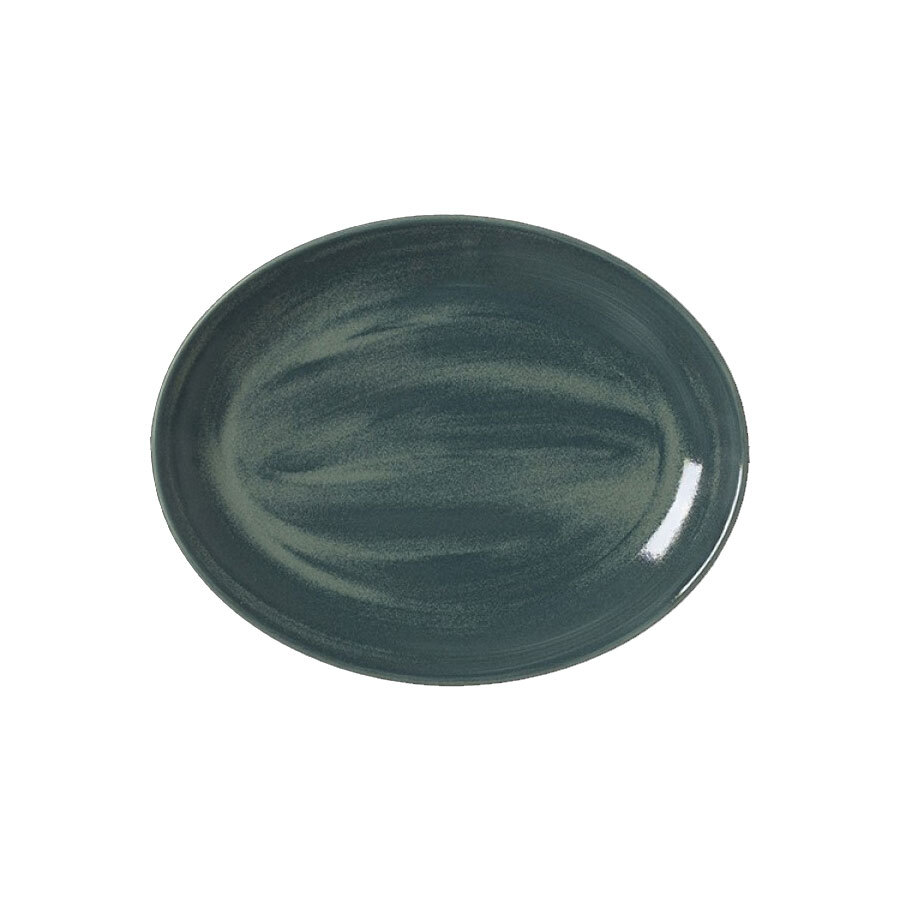 Steelite Revolution Vitrified Porcelain Jade Oval Coupe Plate 34.25cm