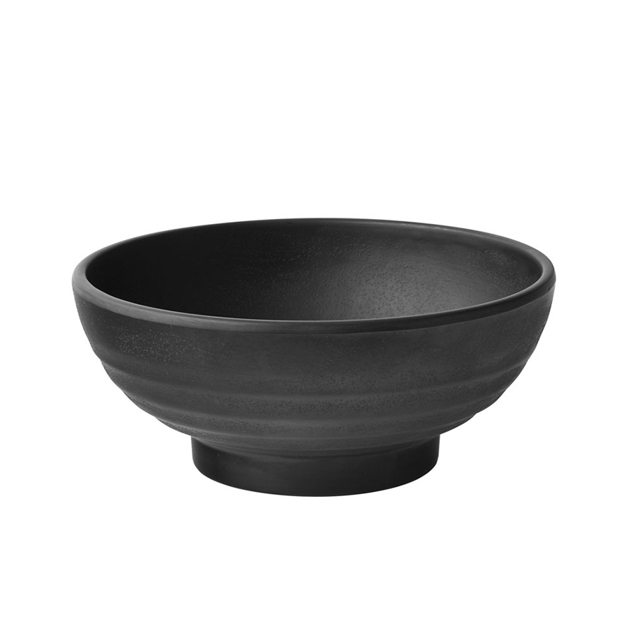 Utopia Spirit Black Melamine Round Footed Bowl 16.5cm 30oz