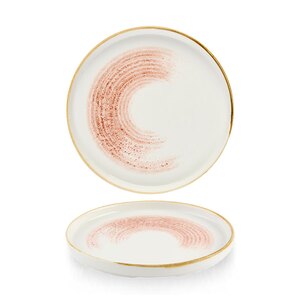 Churchill Homespun Accents Vitrified Porcelain Coral Round Chefs Walled Plate 21cm