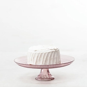 Fortessa Jupiter Pink Glass Round Cake Stand 33cm