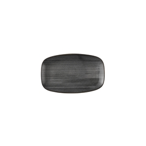 Churchill Stonecast Raw Vitrified Porcelain Black Oblong Plate 20x12.1cm