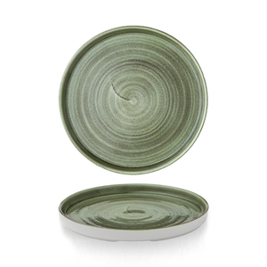 Churchill Stonecast Patina Vitrified Porcelain Burnished Green Round Walled Plate 21cm