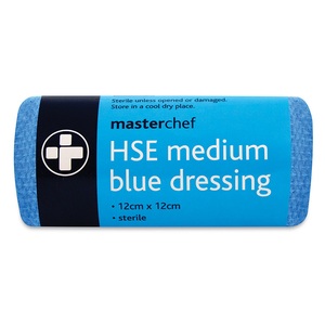 Medium HSE Dressing Blue 12cm x 12cm Sterile Unboxed