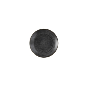 Churchill Stonecast Raw Vitrified Porcelain Black Round Coupe Plate 16.5cm