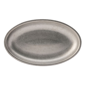 Utopia Artemis Rumbled Stainless Steel Silver Oval Platter 30x18cm