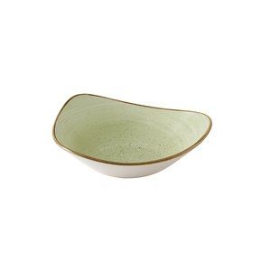 Churchill Stonecast Raw Vitrified Porcelain Green Triangle Lotus Bowl 18.5cm