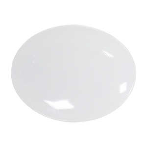 Astera Circuit Vitrified Porcelain White Oval Coupe Plate 23 cm