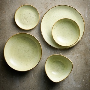 Churchill Stonecast Raw Vitrified Porcelain Green Round Coupe Plate 26cm