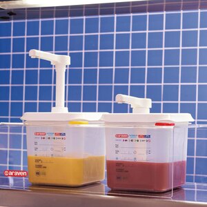 Araven Polypropylene Sauce Dispenser 1/6 Gastronorm 2.6ltr Set Of 2