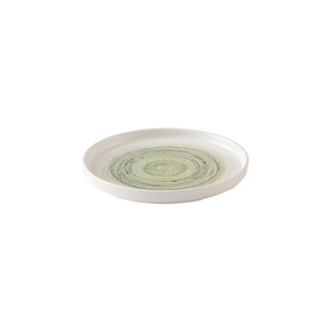Churchill Elements Vitrified Porcelain Fern Green Round Walled Plate 16cm