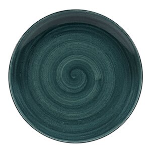Churchill Stonecast Patina Vitrified Porcelain Rustic Teal Round Coupe Plate 26cm
